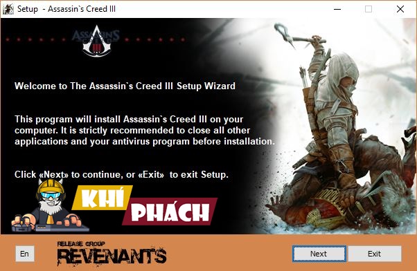 Chọn Next để tiếp tục quá trình cài đặt Assassin's Creed III