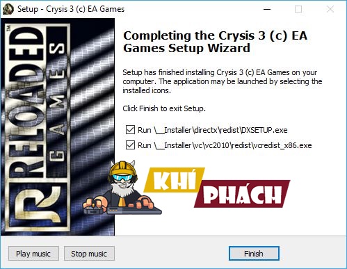 Cài đặt những phần mềm yêu cầu để chơi game Crysis 3