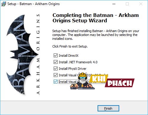 Cài đặt phần mềm yêu cầu để chơi game Batman Arkham Origins