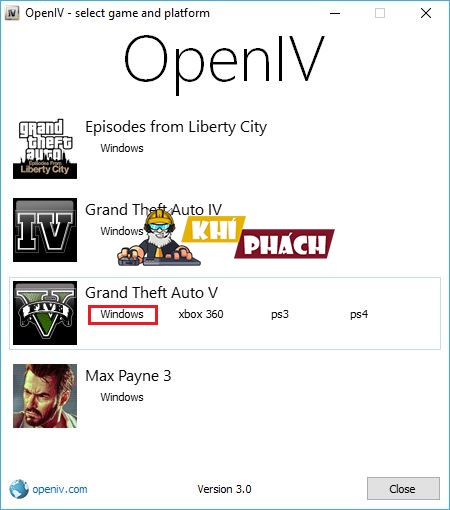 Chạy ứng dụng OpenIV nhằm tổ chức Fix lỗi keyboard GTA 5